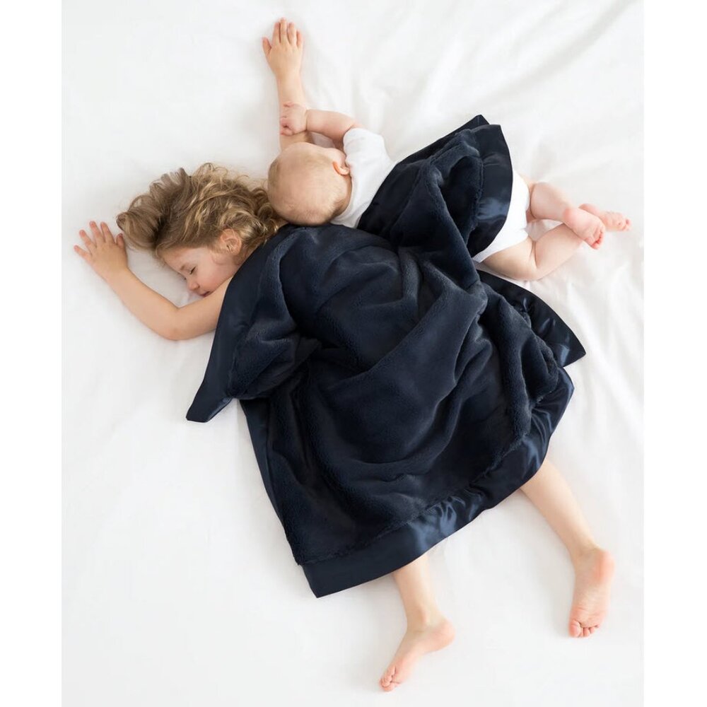LITTLE GIRAFFE Luxe Baby Blanket in Denim